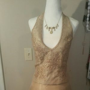Formal gold dress.  Wedding/prom/party/cruise